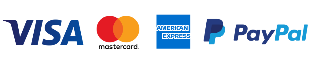 Métodos de pago aceptados: Visa, Mastercard, American Express y PayPal
