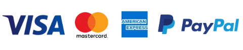 Métodos de pago aceptados: Visa, Mastercard, American Express y PayPal