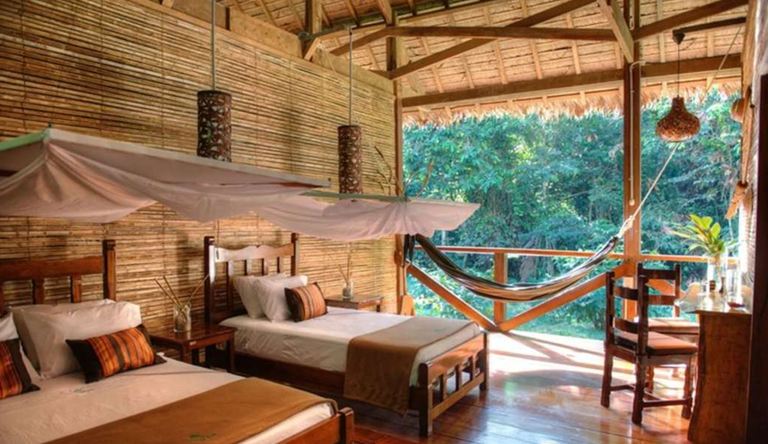 Habitación con vista a la selva en el lodge de Tambopata